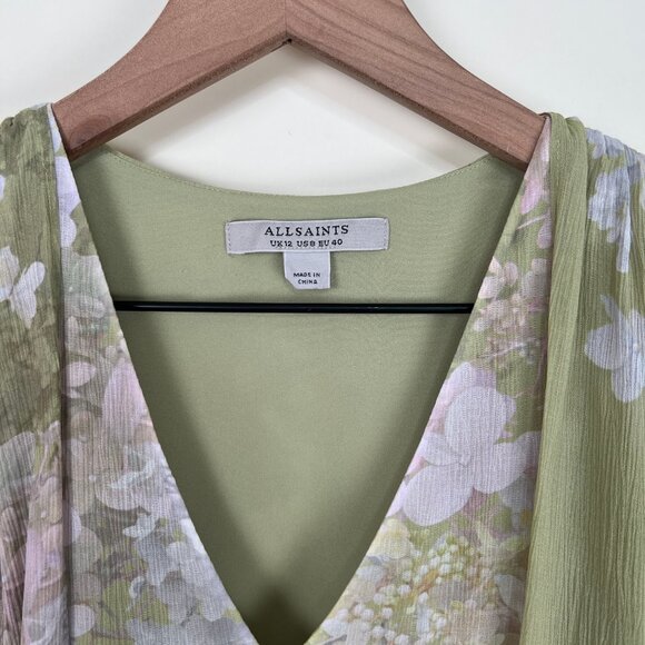 Anthropologie Light Green Floral Maxi Dress - Picture 9 of 16